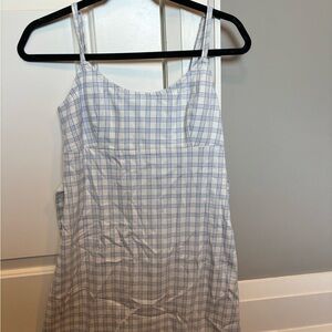Brandy Melville Light Blue and White Checkered Top